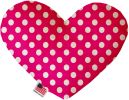 Hot Pink Swiss Dots Canvas Heart Dog Toy