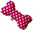 Hot Pink Swiss Dots Canvas Bone Dog Toy