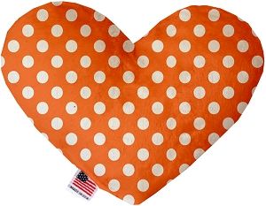 Melon Orange Swiss Dots Canvas Heart Dog Toy (size: 6 Inch)