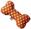 Melon Orange Swiss Dots Canvas Bone Dog Toy