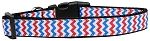 Patriotic Chevrons Nylon Dog Collar (size: large)