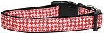 Red Houndstooth Nylon Dog Collar (size: large)