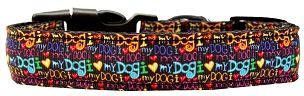 I Love My Dog Nylon Dog Collar (size: large)