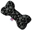 Black Western Canvas Bone Dog Toy