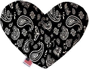 Black Western Canvas Heart Dog Toy (size: 6 Inch)