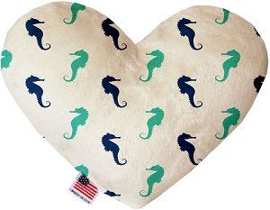 Seahorses Canvas Heart Dog Toy (size: 6 Inch)