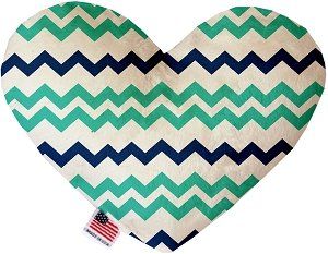 Aquatic Chevron Canvas Heart Dog Toy (size: 6 Inch)