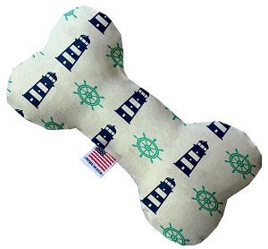 Lighthouses Canvas Bone Dog Toy (size: 10 Inch)