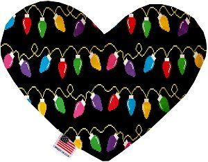 Digital Christmas Lights Canvas Heart Dog Toy (size: 6 Inch)