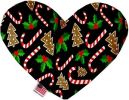 Candy Cane Chaos Canvas Heart Dog Toy