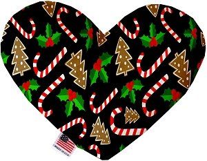 Candy Cane Chaos Canvas Heart Dog Toy (size: 6 Inch)