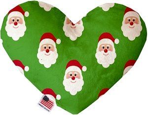 Smiling Santa Canvas Heart Dog Toy (size: 6 Inch)