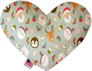 Gray Christmas Party Canvas Heart Dog Toy (size: 6 Inch)