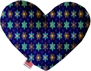 Star of David and Snowflakes Canvas Heart Dog Toy (size: 6 Inch)