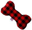 Red Buffalo Check Canvas Bone Dog Toy