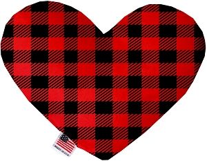 Red Buffalo Check Canvas Heart Dog Toy (size: 6 Inch)