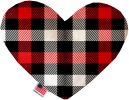 Red and White Buffalo Check Canvas Heart Dog Toy