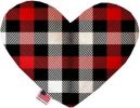 Red and White Buffalo Check Canvas Heart Dog Toy