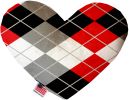 Red and Grey Argyle Canvas Heart Dog Toy