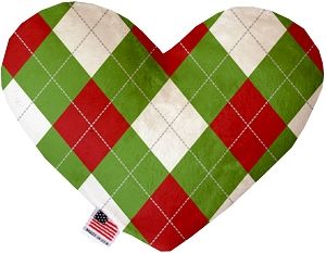 Christmas Argyle Canvas Heart Dog Toy (size: 6 Inch)