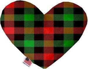 Christmas Plaid Canvas Heart Dog Toy (size: 6 Inch)