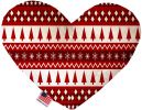 Red Classic Christmas Canvas Heart Dog Toy