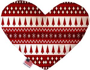 Red Classic Christmas Canvas Heart Dog Toy (size: 6 Inch)