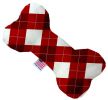 Candy Cane Argyle Canvas Bone Dog Toy