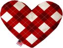 Candy Cane Argyle Canvas Heart Dog Toy