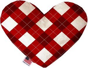 Candy Cane Argyle Canvas Heart Dog Toy (size: 6 Inch)