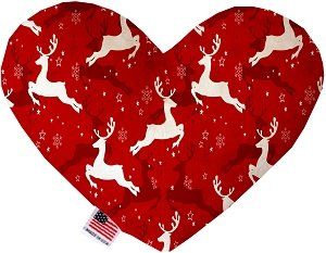 Dancing Reindeer Canvas Heart Dog Toy (size: 6 Inch)