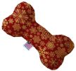 Red Snowflakes Canvas Bone Dog Toy