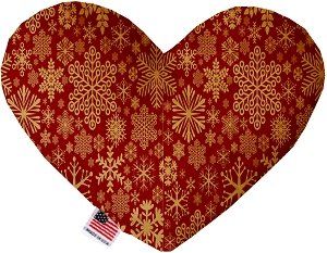 Red Snowflakes Canvas Heart Dog Toy (size: 6 Inch)