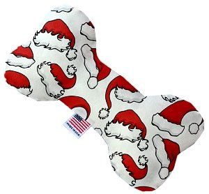 Santa Hats Canvas Bone Dog Toy (size: 10 Inch)