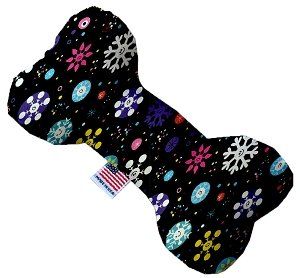 Smiley Snowflakes Canvas Bone Dog Toy (size: 10 Inch)