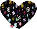 Smiley Snowflakes Canvas Heart Dog Toy