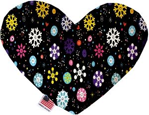 Smiley Snowflakes Canvas Heart Dog Toy (size: 6 Inch)