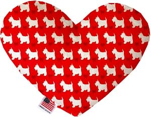 Christmas Westies Canvas Heart Dog Toy (size: 6 Inch)