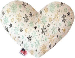 Vintage Snowflakes Canvas Heart Dog Toy (size: 6 Inch)