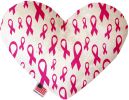 Pink Ribbons Canvas Heart Dog Toy