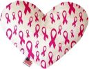 Pink Ribbons Canvas Heart Dog Toy