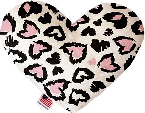 Pink Leopard Canvas Heart Dog Toy (size: 6 Inch)