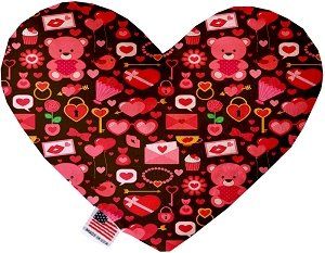 Valentines Day Bears Canvas Heart Dog Toy (size: 6 Inch)