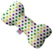 Mardi Gras Polka Dots Canvas Bone Dog Toy