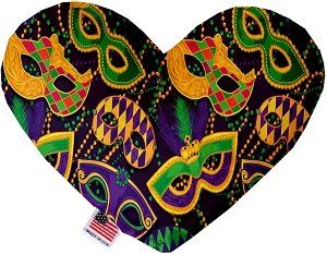 Mardi Gras Masquerade Canvas Heart Dog Toy (size: 6 Inch)