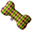 Mardi Gras Diamonds Canvas Bone Dog Toy