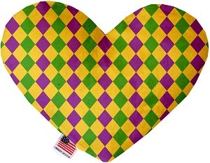 Mardi Gras Diamonds Canvas Heart Dog Toy (size: 6 Inch)