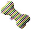 Mardi Gras Stripes Canvas Bone Dog Toy