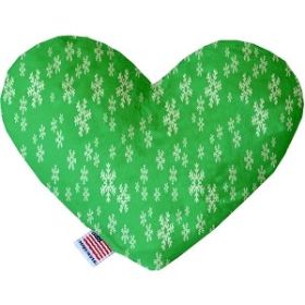 Green and White Snowflakes Heart Dog Toy (size: 6 Inch)