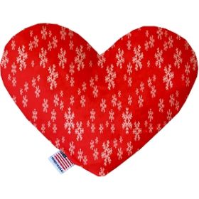 Red and White Snowflakes Heart Dog Toy (size: 6 Inch)